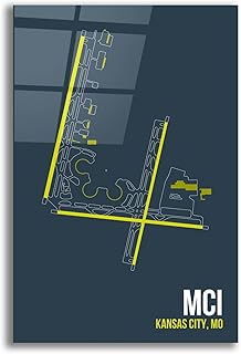 Epic Art 'MCI Airport Layout' by O8 Left, Acrylic Glass Wall Art, 12"x16"
