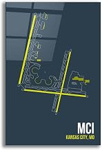 Epic Art 'MCI Airport Layout' by O8 Left, Acrylic Glass Wall Art, 12"x16"