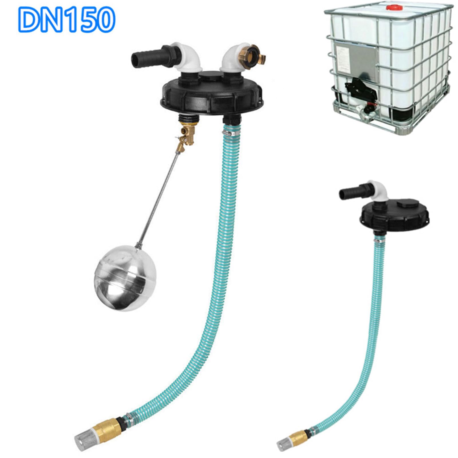 Conjunto de conector de riego con salida de manguera para riego de jardín al aire libre y uso doméstico DN150 PP tapa de rosca redonda