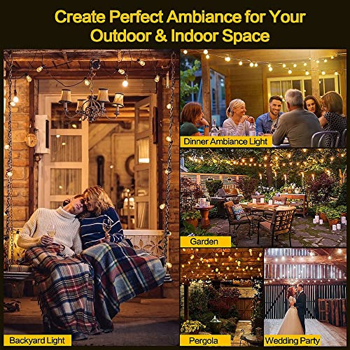 Spacelumen 49FT Outdoor String Lights Mains Powered, 16 Pcs 2W S14 LED E27 Screw Bulb, 2700K Warm White S14 Garden String Festoon Lights for Patio Party Wedding Yard Gazebo - Image 7