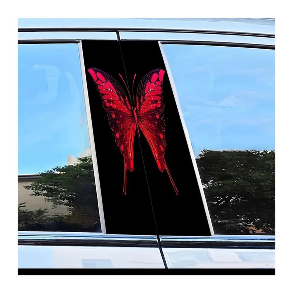 Car Parts 2 Car Center Pillar Stickers Butterfly Scratch Protection Decals