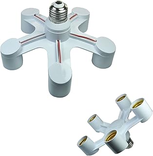 YCSSSD 5 in 1 E26/E27 Light Socket Splitter,Multi Light Bulb Adapter,Indoor Socket Splitter,Standard Converter for Home and Commercial Lighting.