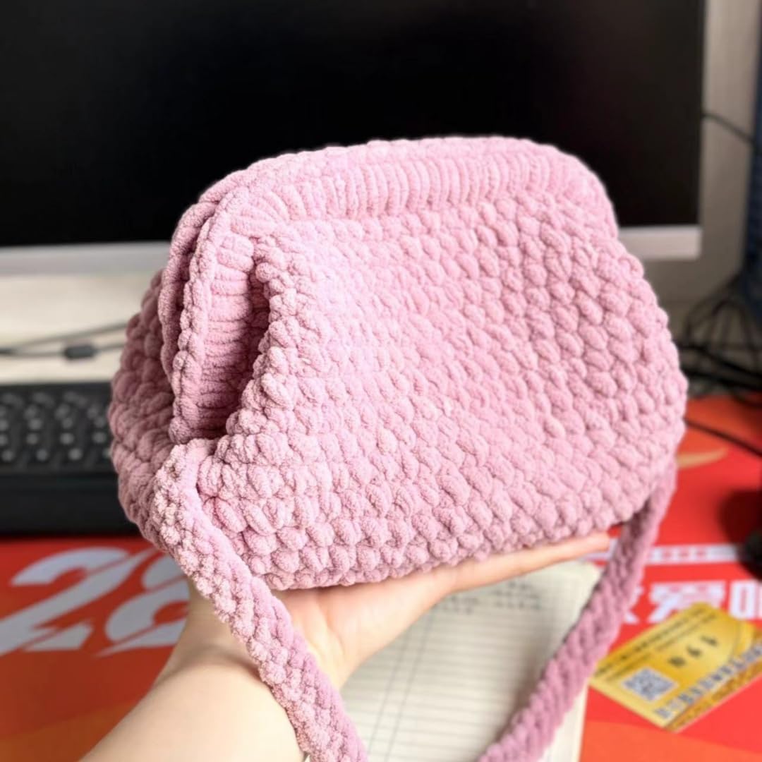 Handmade Pink Woven Bag - 8.66x5.51 inches | Hand-Carry Style