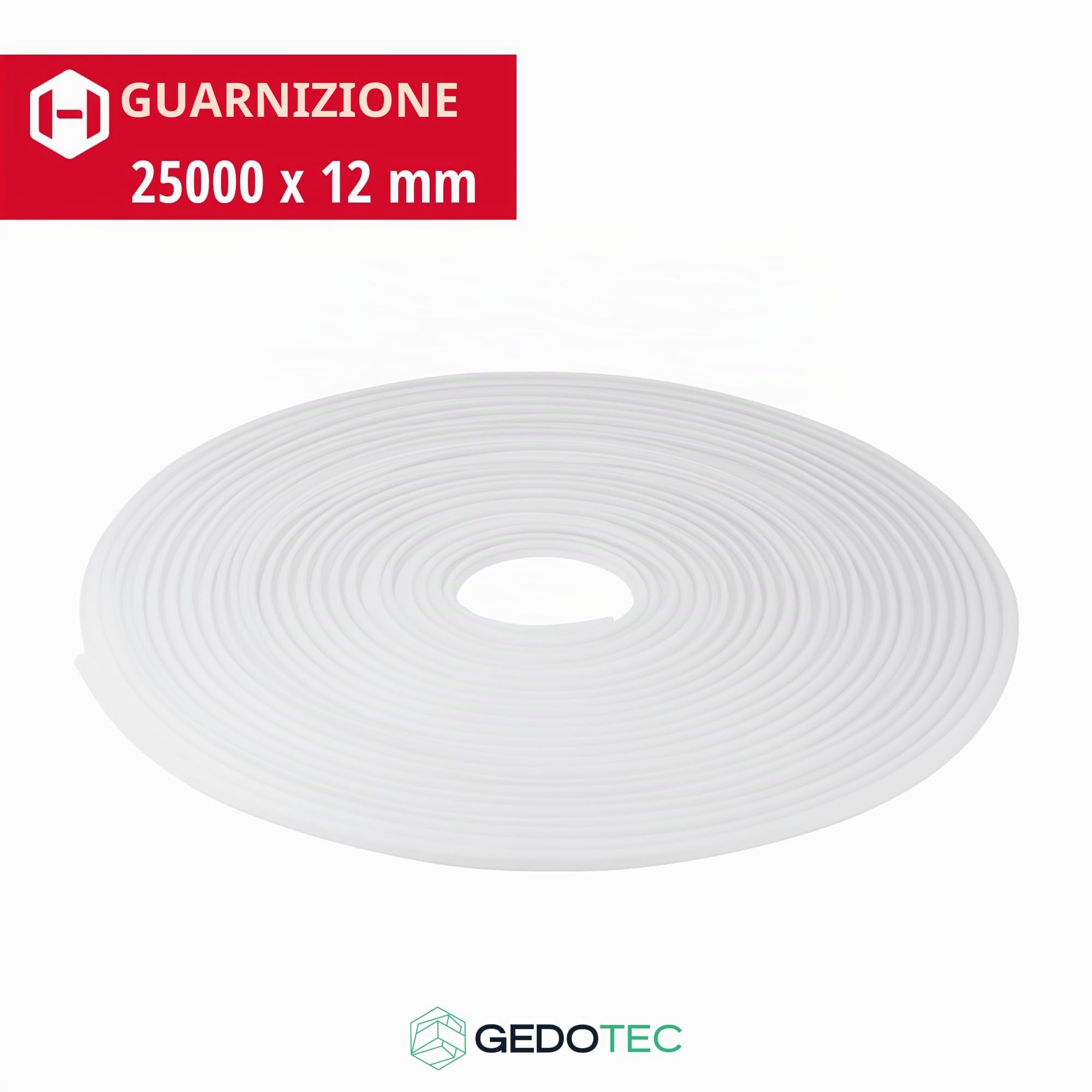 Gedotec Guarnizione di tenuta per porta M 680 | 1 rotolo - guarnizione del telaio della porta | lunghezza: 25 m | larghezza della battuta: 12 mm