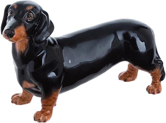 Figura de Perro Salchicha John Beswick en Negro y Marrón