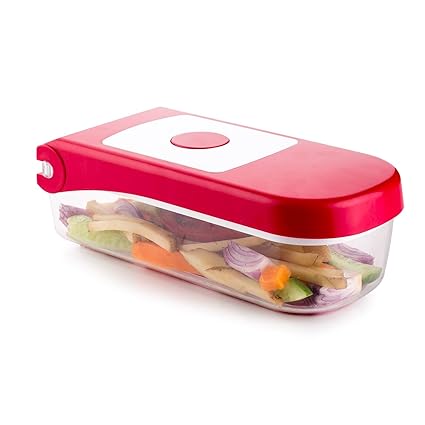 Ganesh Plastic Chopper Vegetable and Fruit Cutter, RED