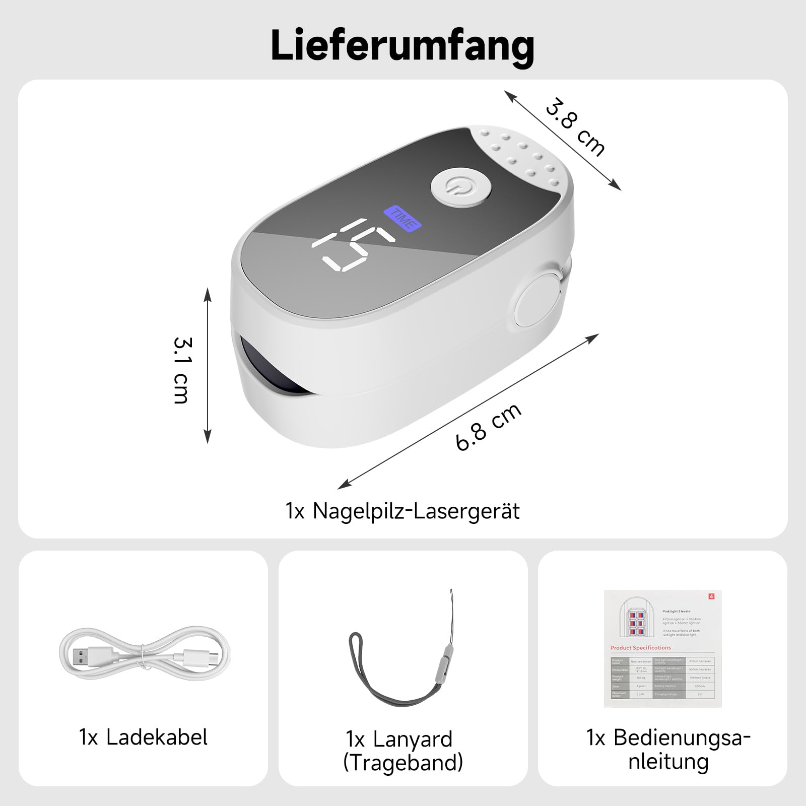 Nagelpflege Gerät für mehrere Zehennägel & Fingernägel, Nagelreinigungs und Pflegegerät mit timer