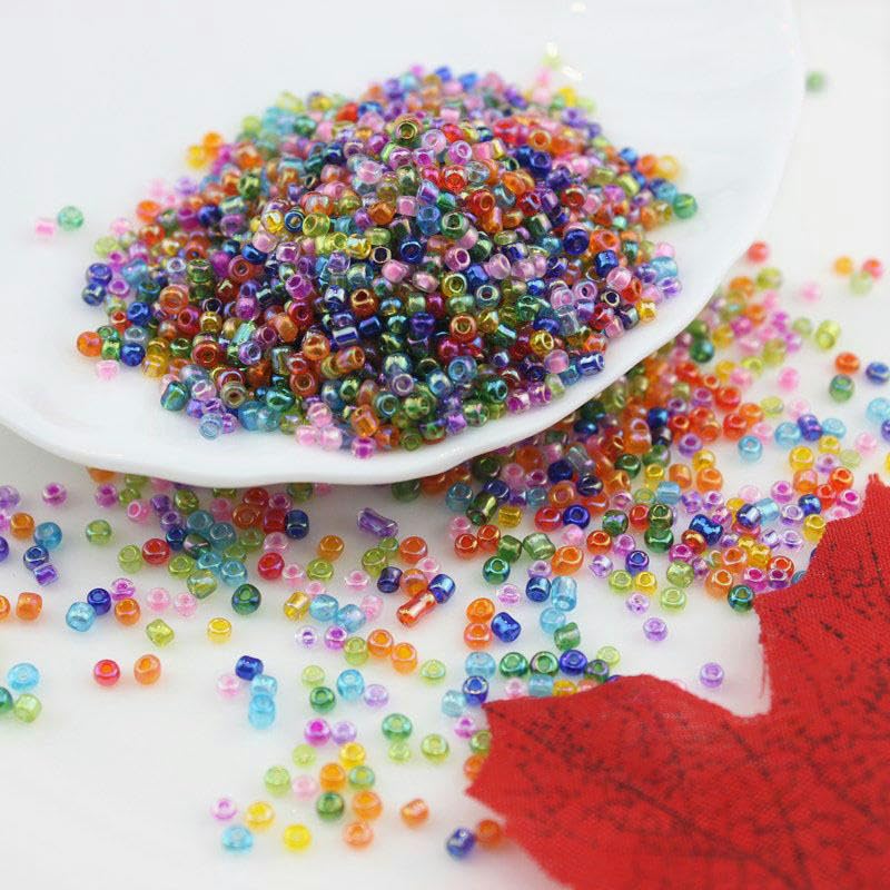 60000 pz 2MM Perline di Vetro a Colori UV per la Creazione di Gioielli Perline di Pony Perline di Riso Mnin Perline per Braccialetti Fai da Te Perline di Perle