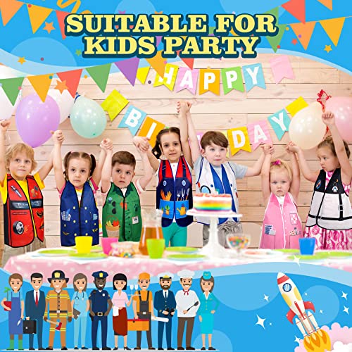 20 Pcs Kids Community Helper Dress Up Vest Career Costumes Role Play Career Cosplay Clothes Pretend And Play Costume For Kids Dress Up Doctor Police Fireman Car Racer Cowboy Farmers Worker Pirate #TOP6