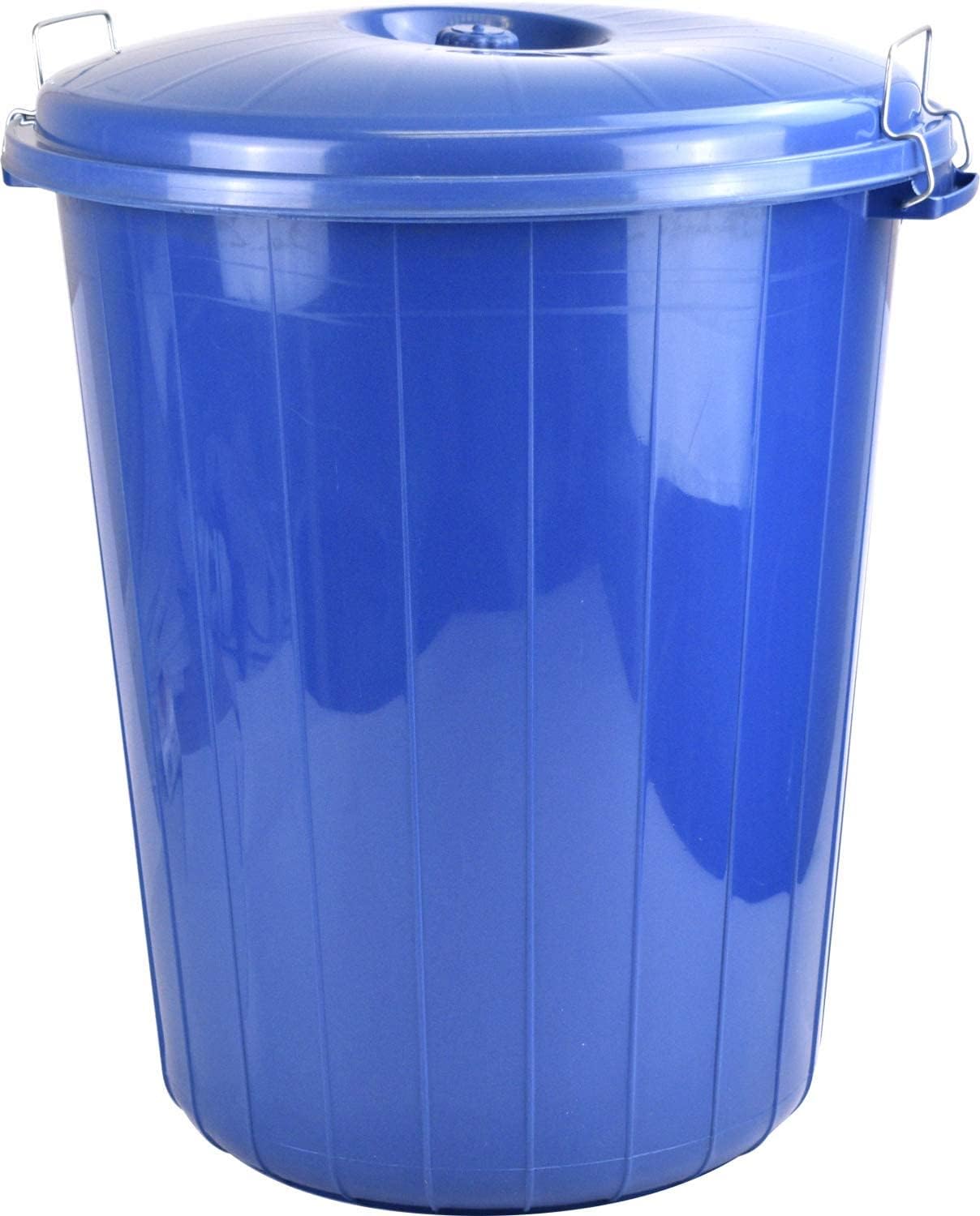 Sterling Ventures 25L Garden Waste Rubbish Dust Bin with Locking Lid (Blue)