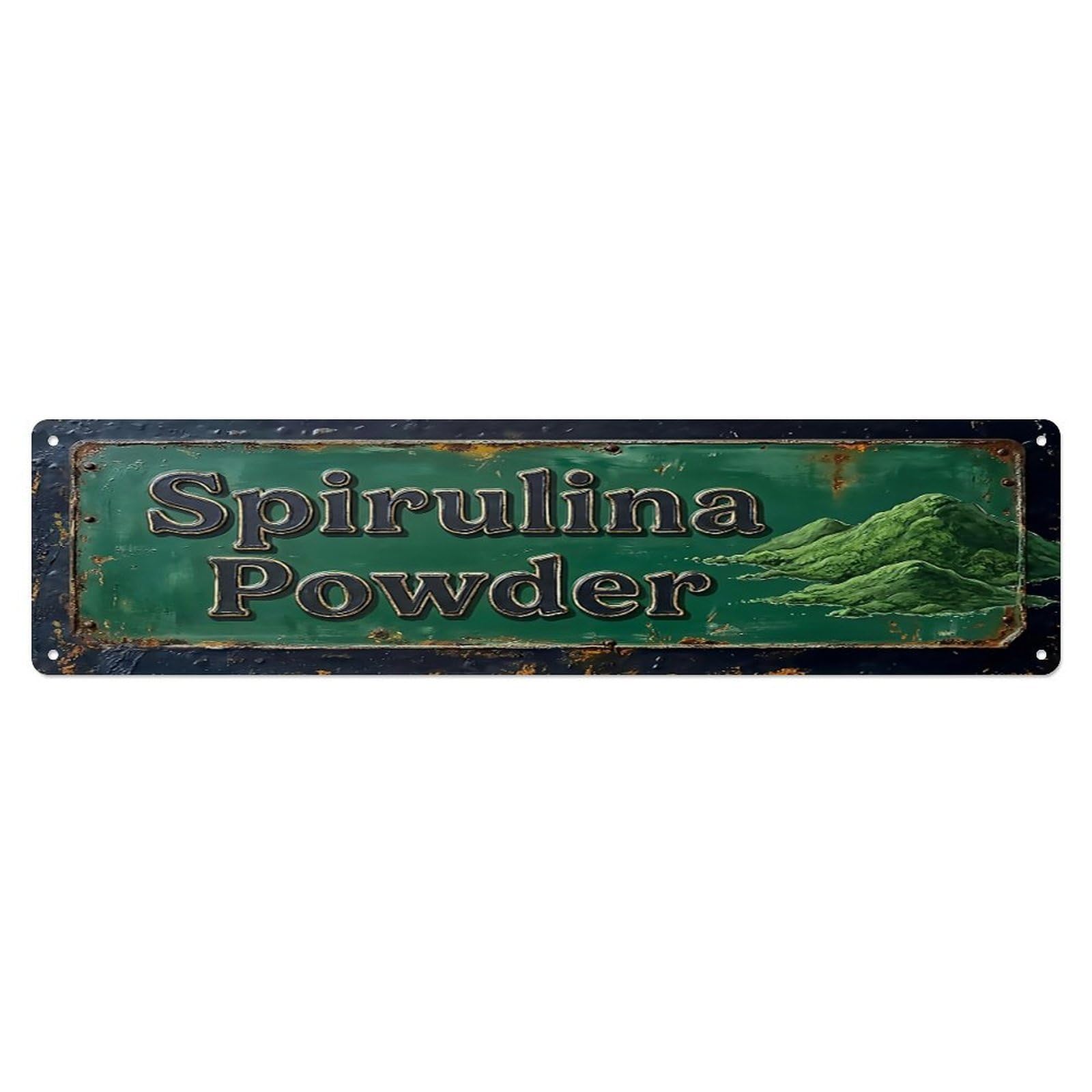 Vintage Spirulina Powder Green Farmhouse Metal Tin Sign