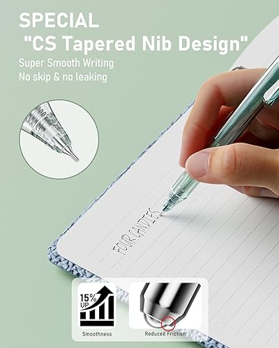 Miniatura 7 de Four Candies Juego de 14 bolígrafos de tinta de gel pastel con estuche, lindo bolígrafo retráctil de punta fina de 0.020 in, 12 unidades de tinta