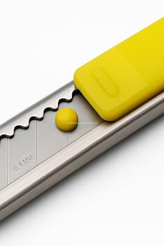 Busstier Mini Maket Bıçağı 9 mm 0.4 mm, Metal Gövdeli, Kırılabilir İnce Uçlu, Otomatik Kilitlemeli, Pratik El Aleti, Kağıt Karton Hobi ve Ofis Kesim Bıçağı