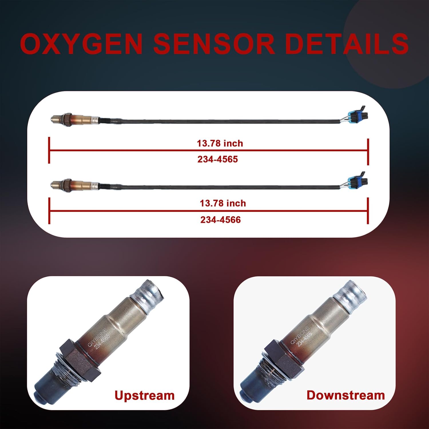 4PCS Oxygen O2 Sensor Upstream Downstream 234-4566 234-4565 for Chevy/Chevrolet Colorado Traverse Caprice Impala, GMC Canyon Acadia, Cadillac XTS, Buick Enclave 2012 2013 2014 2015 2016 2017 3.6L V6
