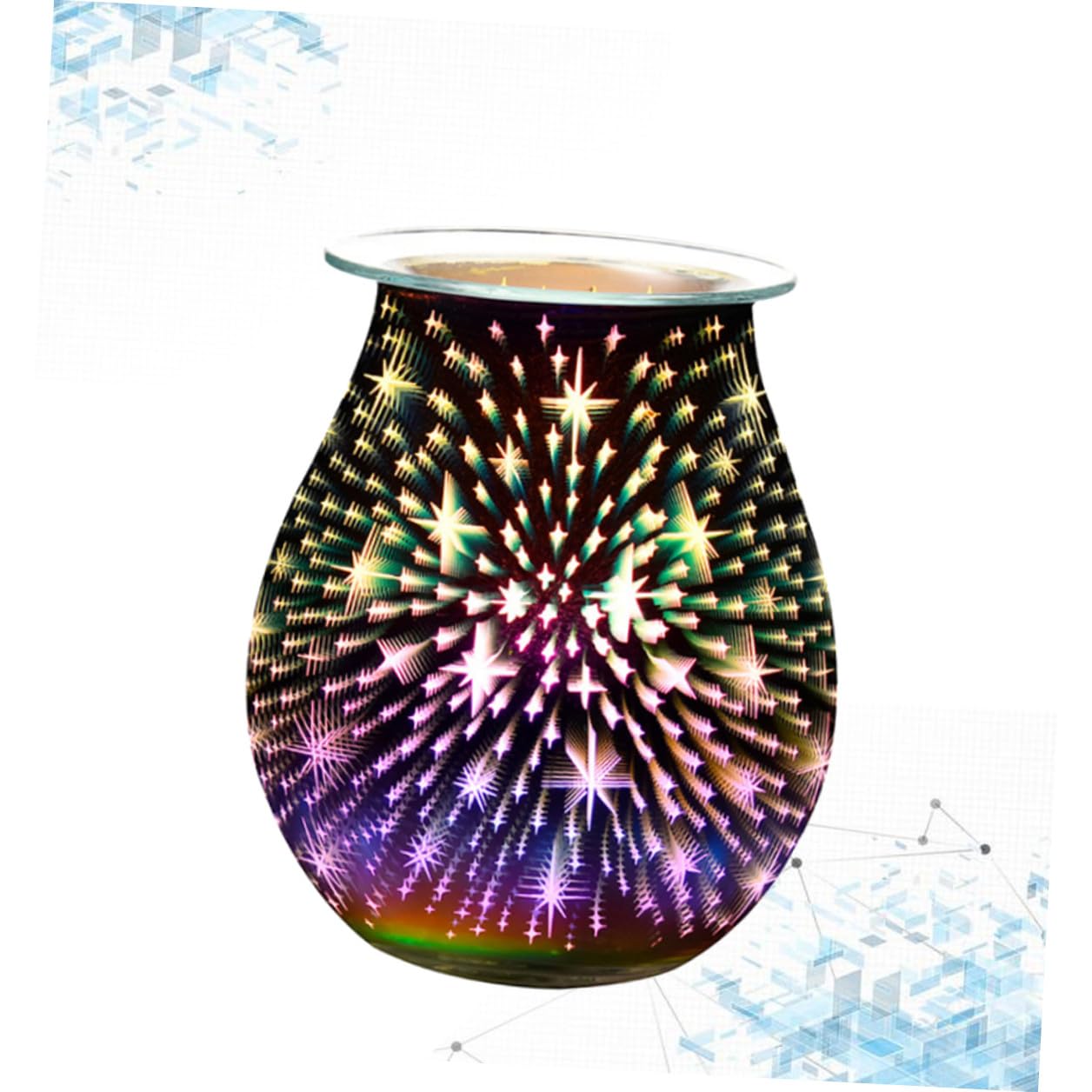 Lurrose Glas Duftlampe Elektrische Aromalampe mit Farbwechsellicht Duftöl Diffusor Romantische Raumdekoration Sicher und Leicht zu Reinigen Geschenkidee