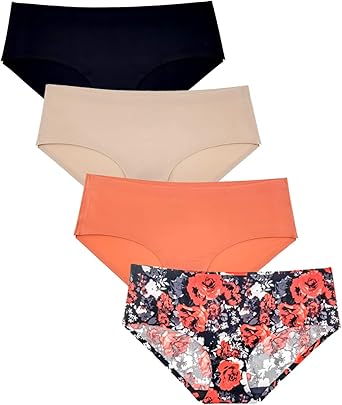 Womens Underwear Seamless No Show Bikini Hipster Multi Pack Butter Soft Panties
