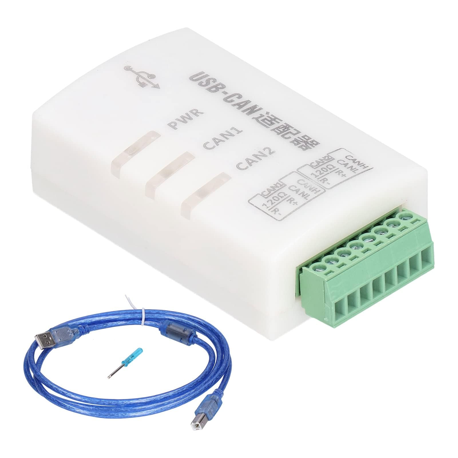 Analizador de Bus CAN Adaptador USB de 2 Canales con Cable USB Herramienta de Desarrollo CAN para el Software ZLG Trythink New Energy(2A)
