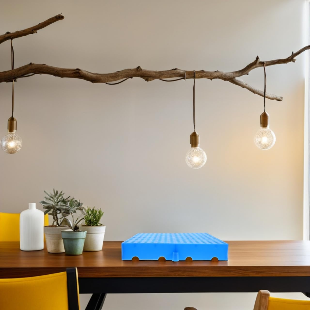 Lot de 2 palettes emboîtables en plastique avec grille ventilée - Entretien facile - Idéal pour le garage et la cuisine - Réduction de la poussière