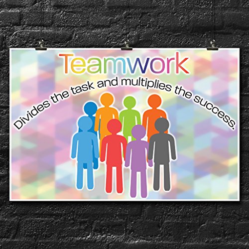 team building posters - Teamwork Poster Wall Print | Inspirational Motivational Gym Classroom School Home Office Dorm | 18 X 12 Inches | SJC258