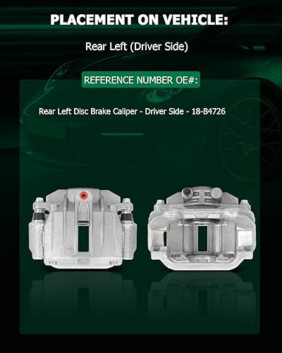 Miniatura 6 de SCITOO Pinza de freno trasera derecha con soporte 18-B4727 compatible para Cadillac 2000-2002 para Chevrolet 1999-2005 para GMC 1999-2005