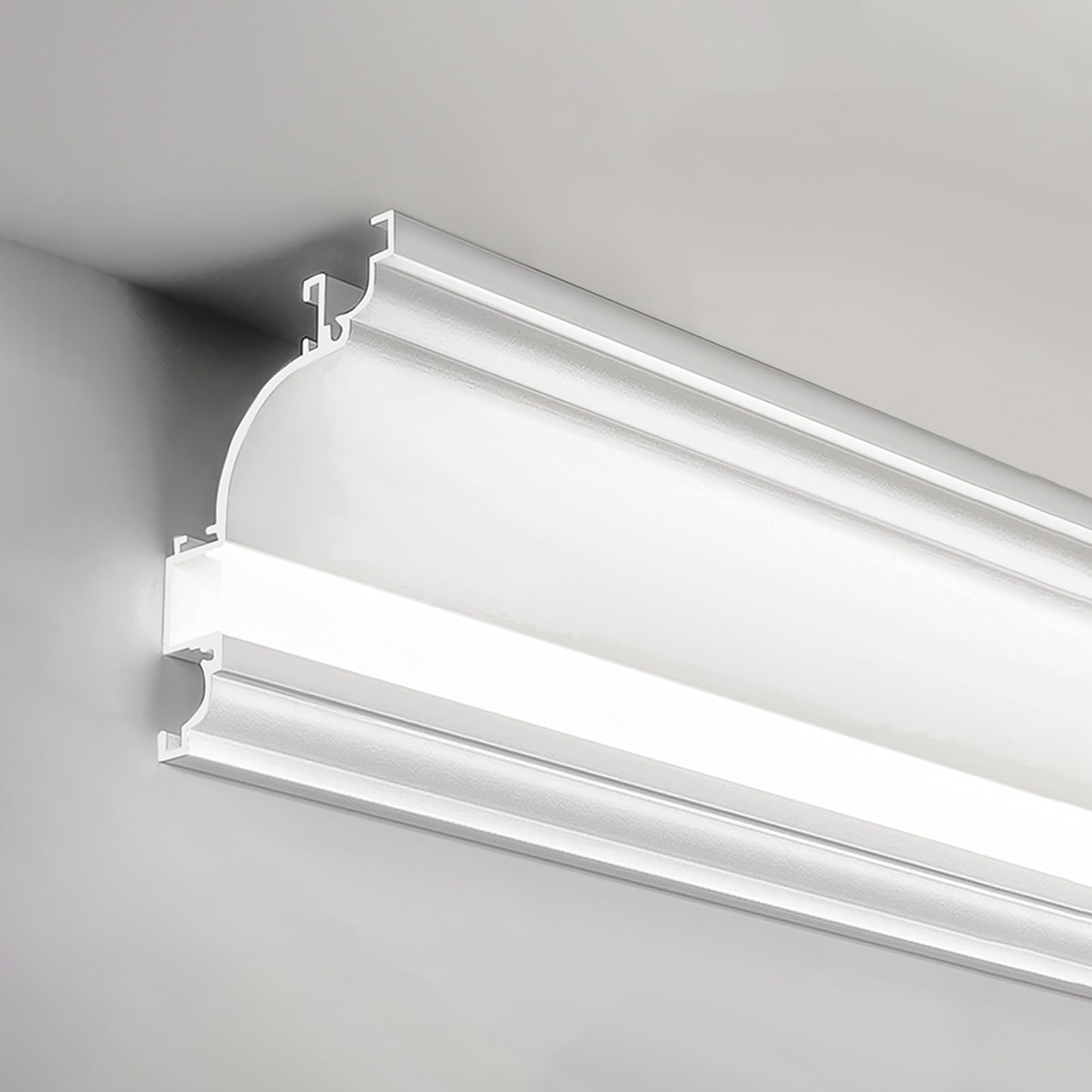 Listwa sufitowa, oświetlenie pośrednie LED sufitowe - aluminiowy kanał 4,5 m do oświetlenia pośredniego, idealny do dekoracji sufitów w domu i biurze, z rozproszonym