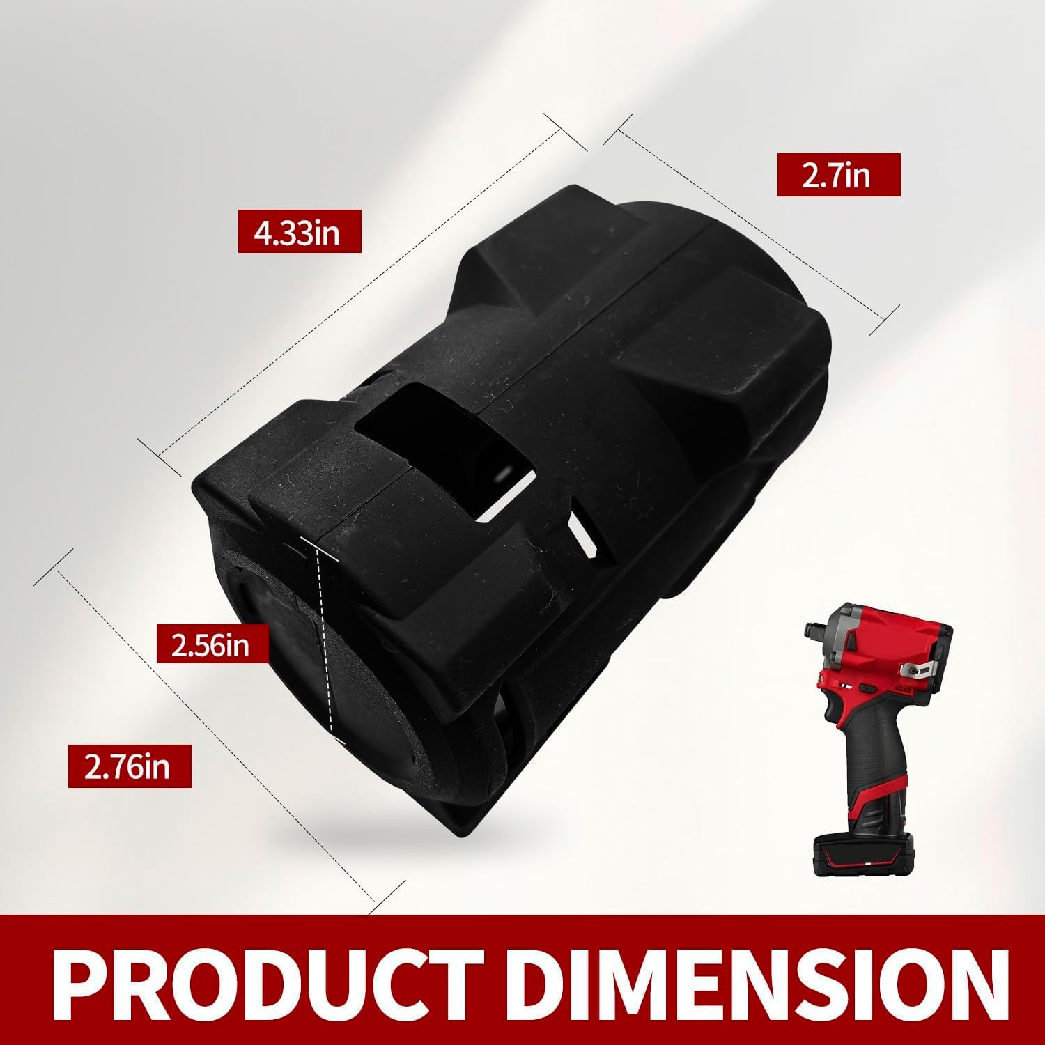 deawater 49-16-2563 Impact Wrench Boot, Protective Rubber Cover for 12V Fuel 1/2 and 3/8 Stubby Impact Wrenches (2562-20 2563-20 2563P-20)