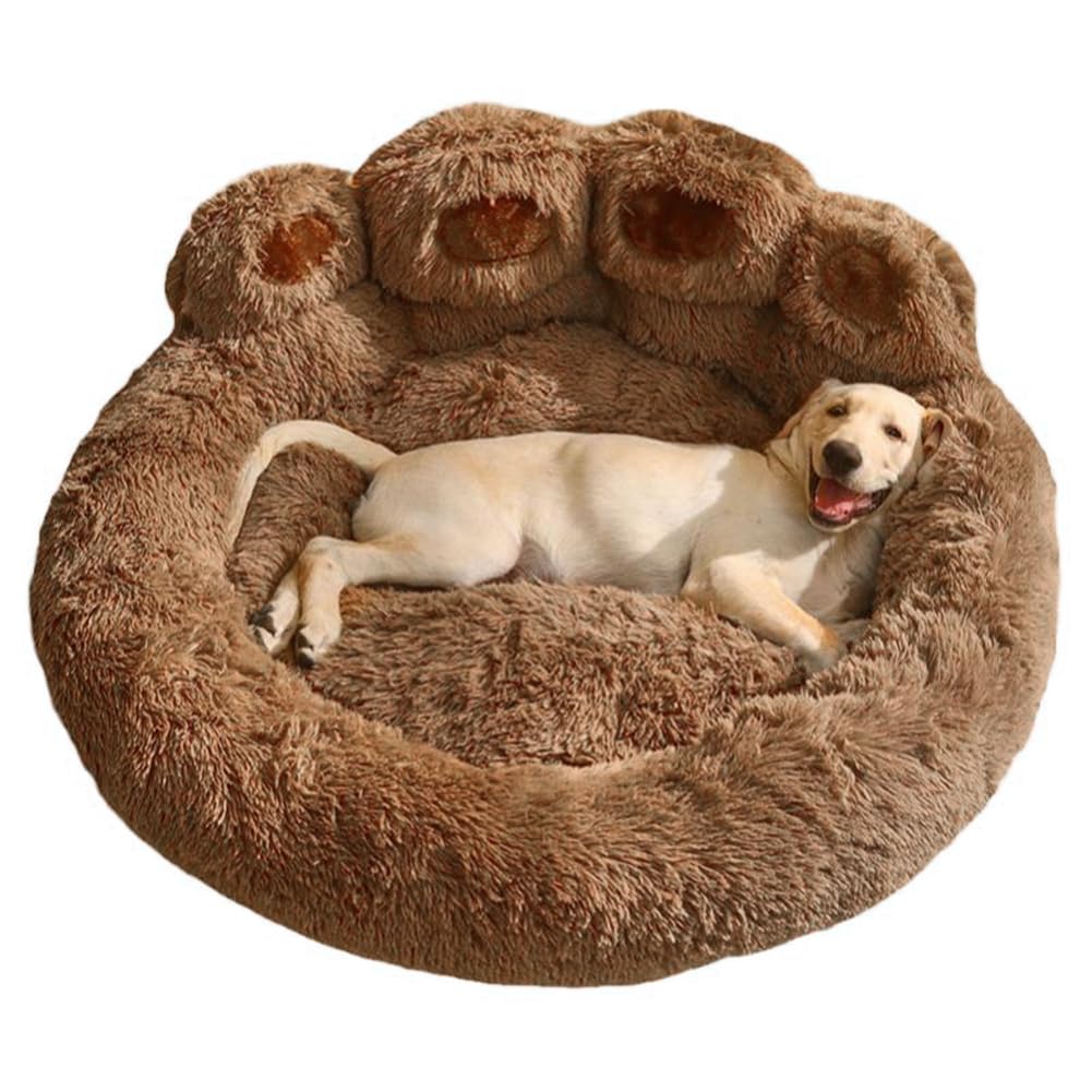سرير للكلاب والقطط، سرير قابل للغسل، سرير من القطيفة للكلاب الكبيرة والمتوسطة والصغيرة من سومكايل (كبير، 90 سم)