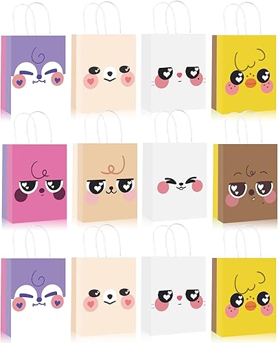 YiYiXiXi Stray-Kzoo - Paquete de 12 bolsas de regalo para fiestas, suministros de decoración de fiesta de cumpleaños para fanáticos (amarillo)
