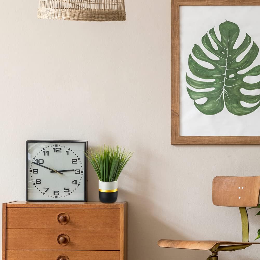 Hollyone Artificial Plants Small Faux Plant Decor 3Pcs Fake Potted Plant Faux Plants in Pots Fake Grass Pot for Home Table Office Desk Room Bathroom House Indoor Decorative Gifts