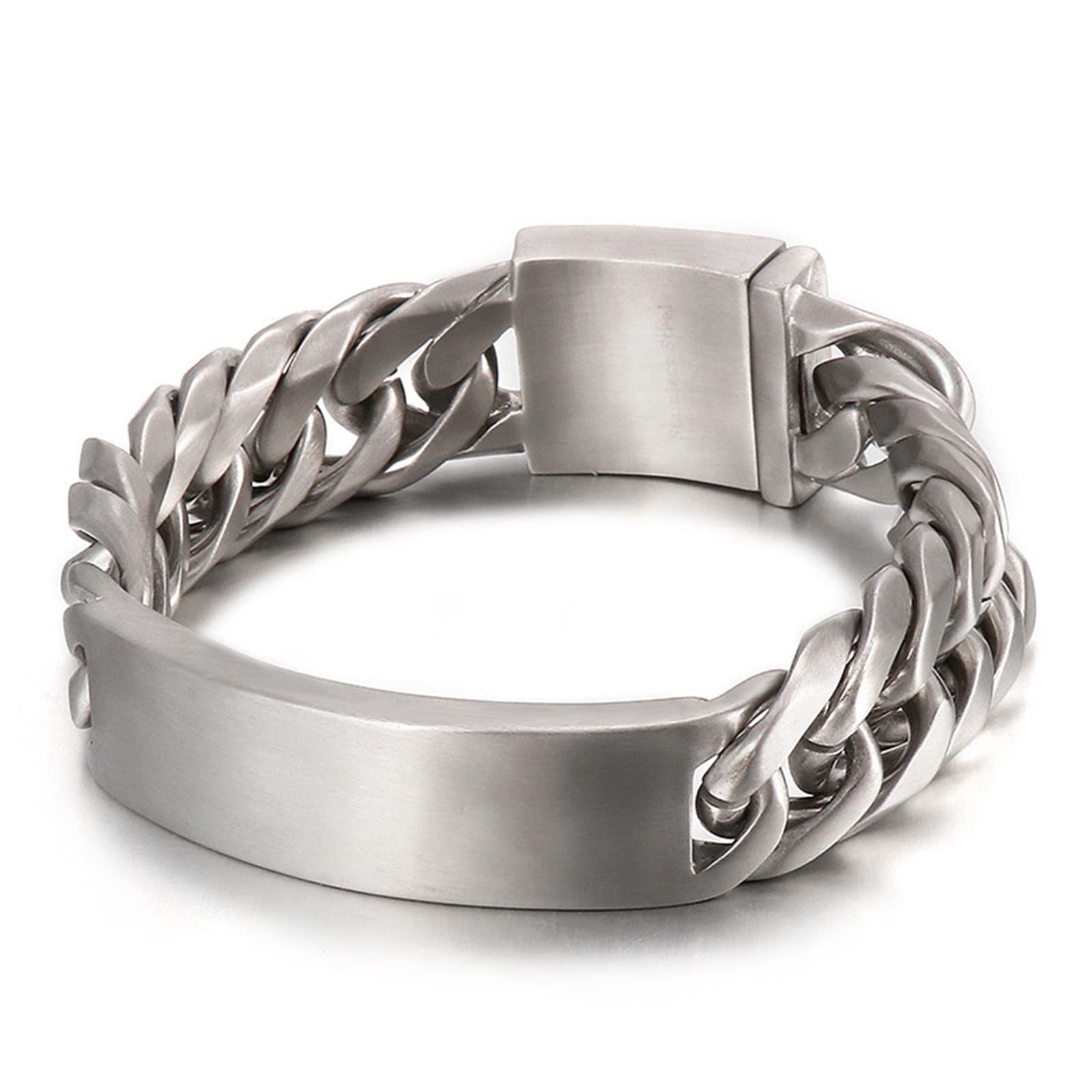 Sandige Oberfläche Bracenet Armband Herren Silber als Geburtstagsgeschenke 220x18mm