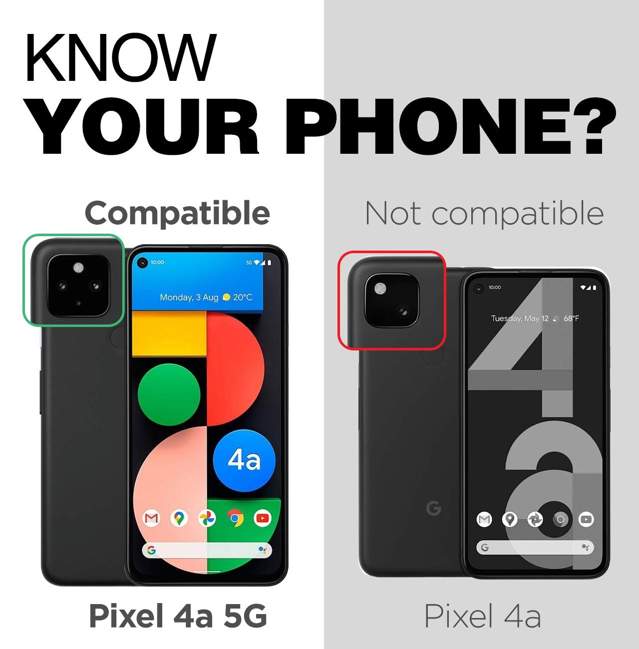 ENCASED RebelShield Designed for Pixel 4a 5G Case with Screen Protector, Heavy Duty Full Body Protective Cover with Build-in Screen Guard for Google Pixel 4a 5G - Black