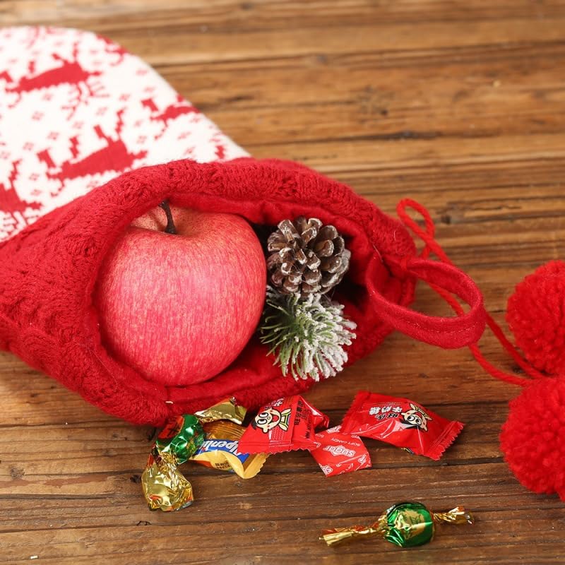 5 Stück Nikolausstiefel Nikolausstrumpf für Weihnachtsdeko,41 * 19cm Weihnachtsstrumpf Nikolausstiefel Geschenkbeutel Weihnachtsbaum Anhänger Weihnachten Geschenktüten für Weihnachtsdeko