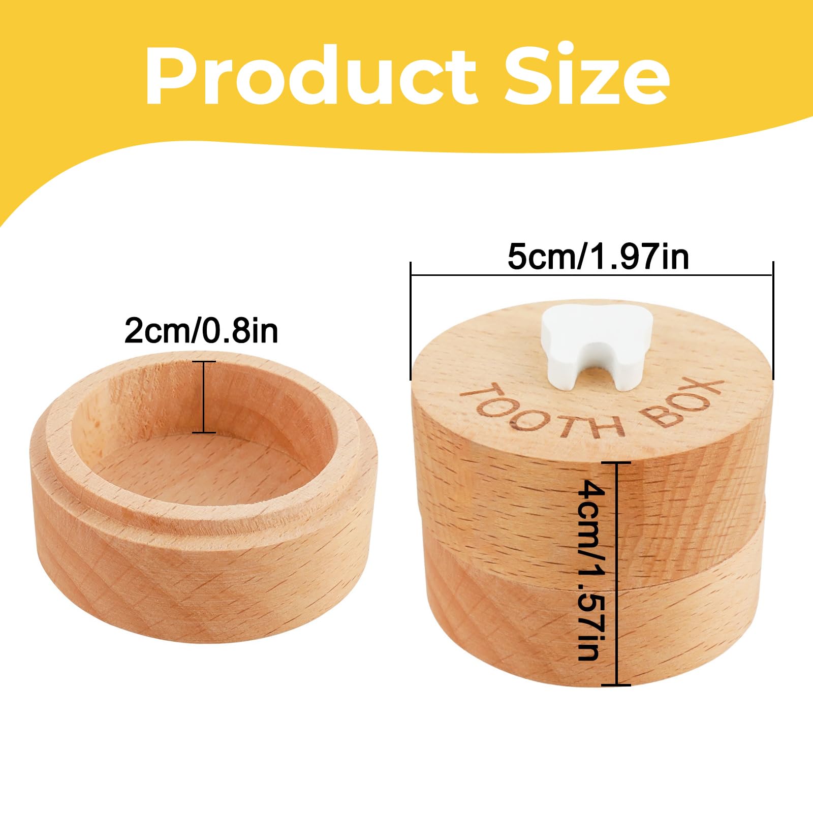 Tyqour Tooth Fairy Box for Girls 3D Wooden Carved Tooth Keepsake Storage Boxes for Kids First Lost Teeth Souvenir Dropped Holder for Kids Teeth Box Gift for Little Girl or Boy - Image 4