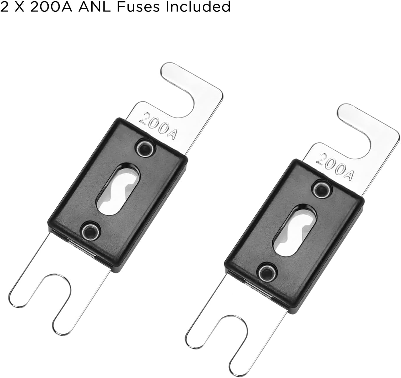RECOIL ZAFH2-200 2 Pack in-line ANL Fuse-Holders, 1 X 0/2/4 Gauge Input & Output with Reducers, Includes 2 X 200A ANL Fuses