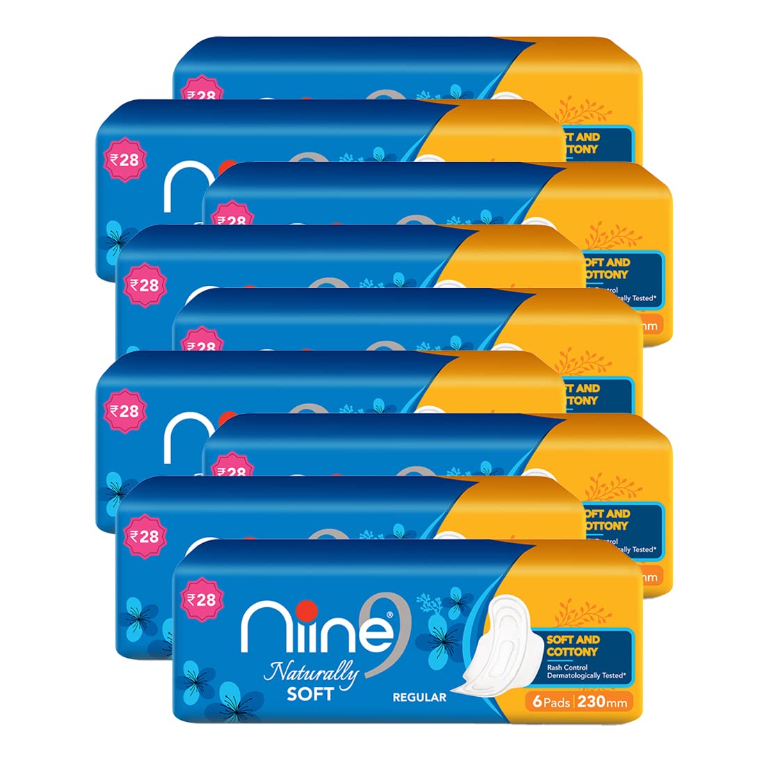 NIINE Naturally Soft Regular Sanitary Pads for women, (Pack of 9), 54 Pads Count (B09VBWYLKM) Amazon Price History, Amazon Price Tracker