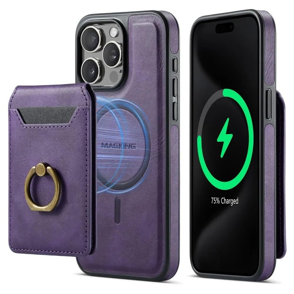 Étui magnétique iPhone 15 Pro violet coque de protection amovible 2 en 1 - 8