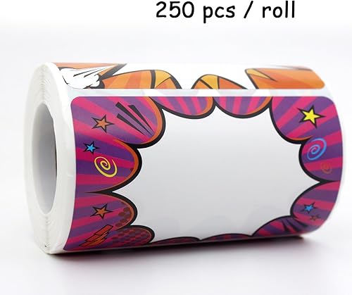 Miniatura 2 de Etiquetas adhesivas de nombre grandes, 250 unidades, autoadhesivas, etiquetas de nombre, 6 diseños diferentes, 3.5 x 2.25 pulgadas (nube de burbuja)