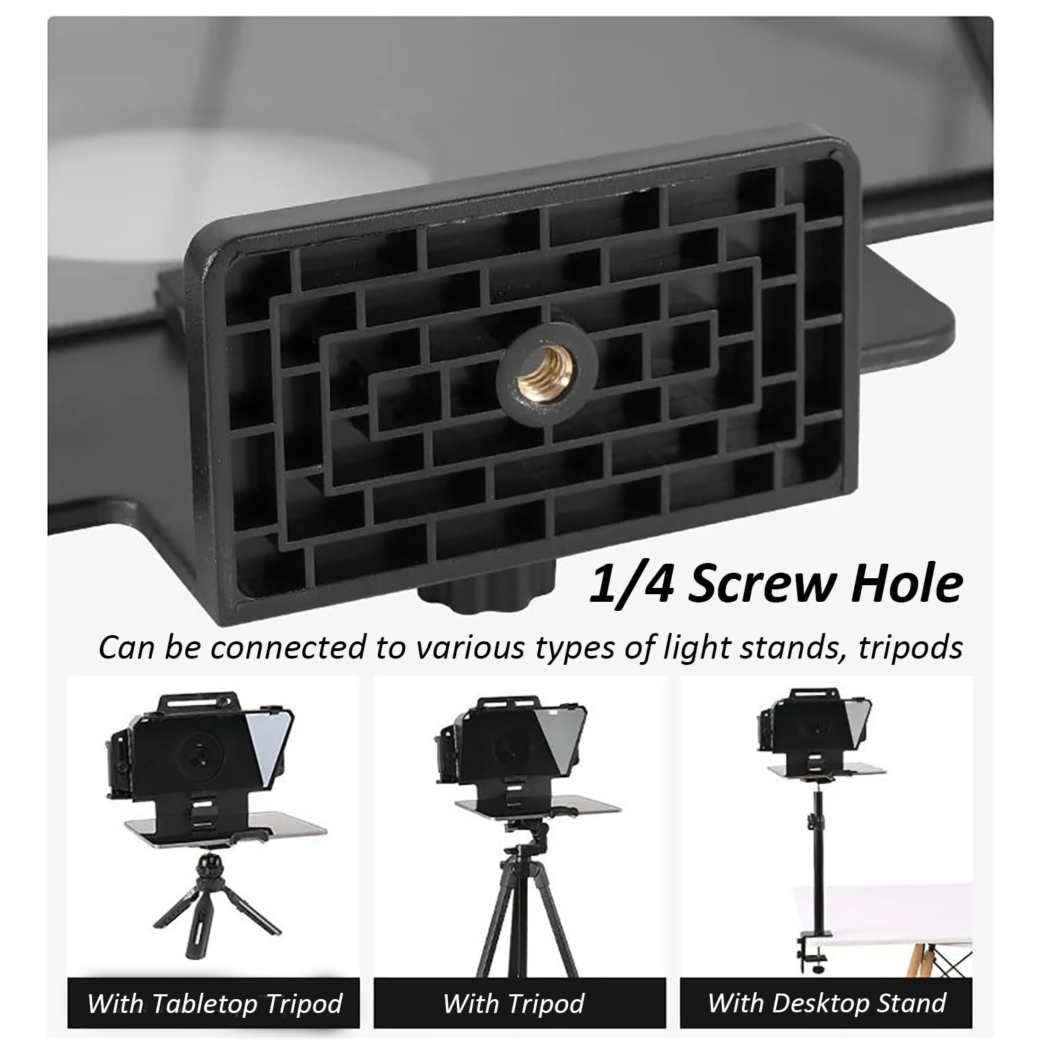 T24 Teleprompter Kamera mit Monitor mit Fernbedienung und App Steuerung, Tragetasche für Smartphone Tablet Kamera, Bis zu 12 Zoll, für YouTube Twitch Live Streaming Konferenzen