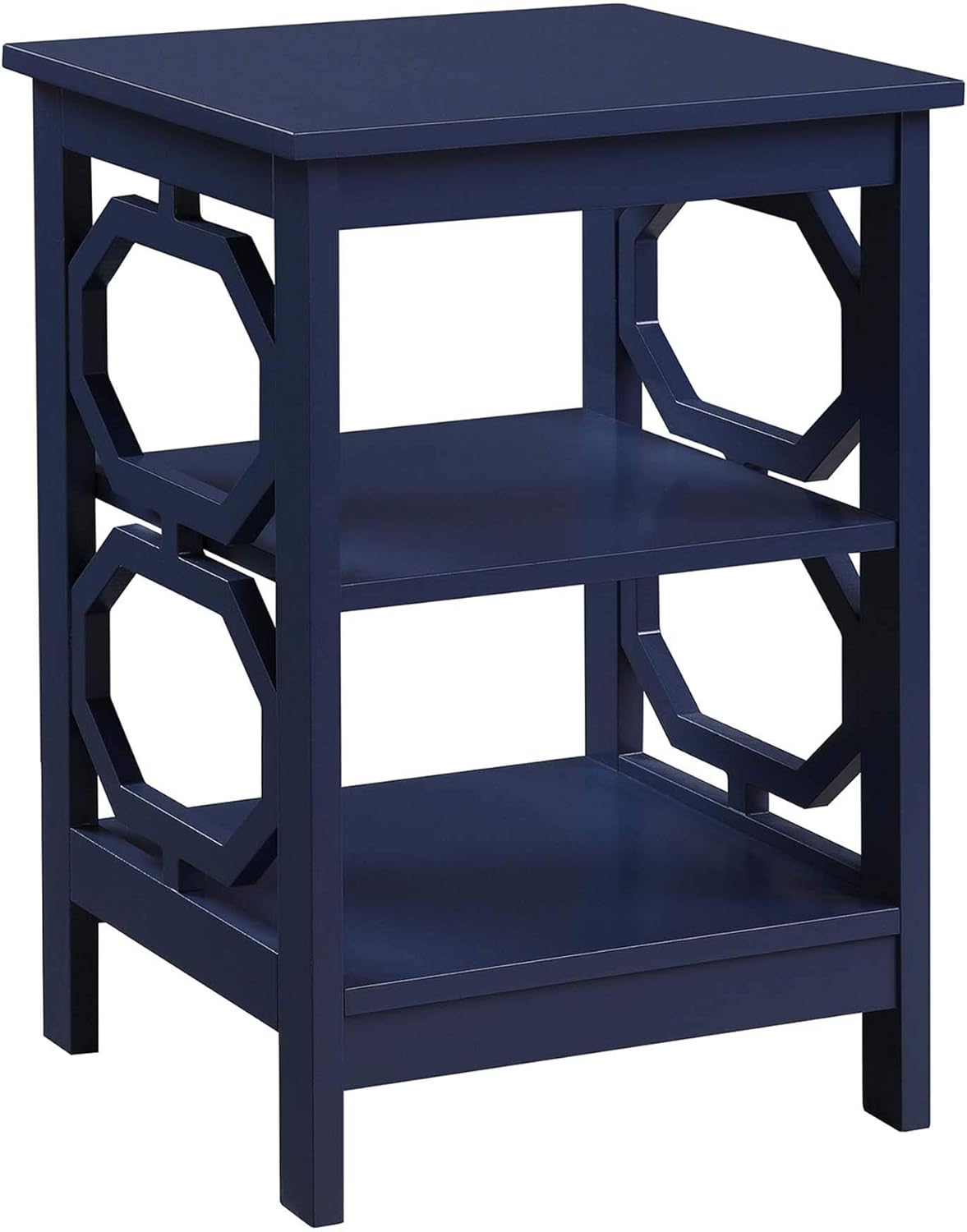 Convenience Concepts Omega End Table with Shelves, Cobalt Blue