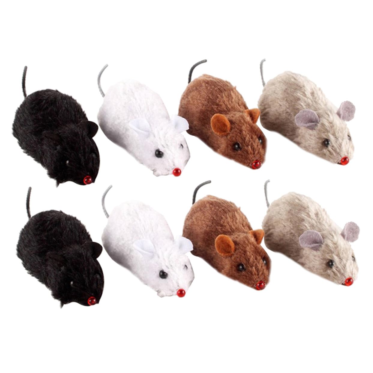 Jouets souris à remontoir pour chat Hemobllo (8 pièces), peluche interactive