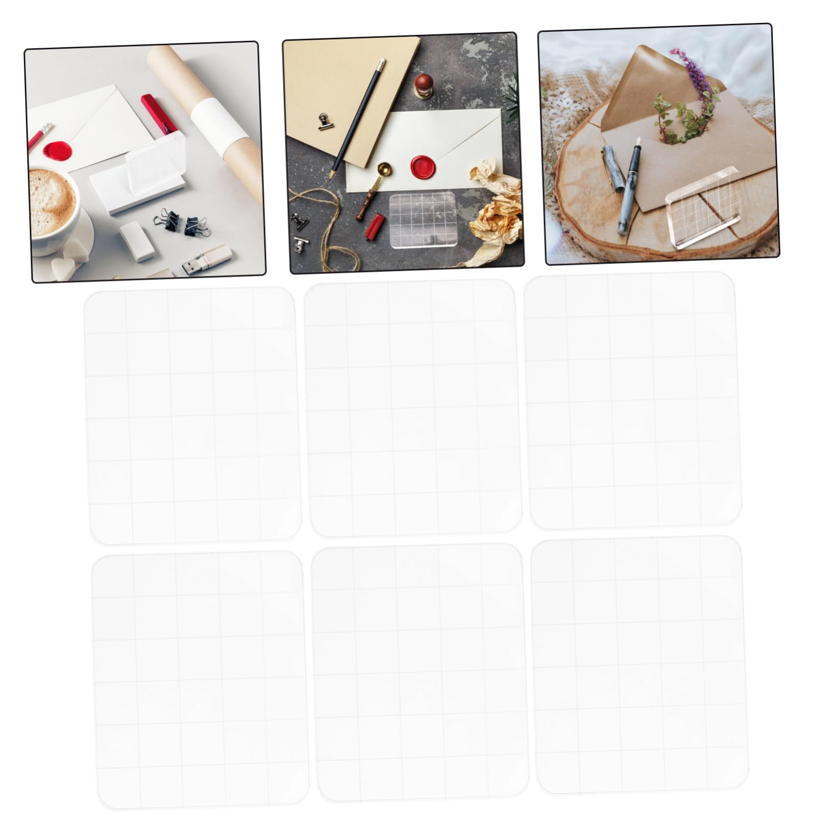 jojofuny 4 Set Strumento Di Stampaggio Acrilico Primo Forniture Di Scrapbooking Bloccare Timbri Per Il Fai Da Te Mestiere Fondente Fabbricazione Diario Goffratura Creazione Bianca 6 Pezzi*4