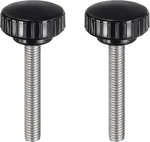 Miniatura 152 de uxcell Perillas de sujeción moleteadas M6 x 1.969 in métricas chapadas en zinc de acero al carbono rosca macho tornillo de pulgar en tipo 0.787 in