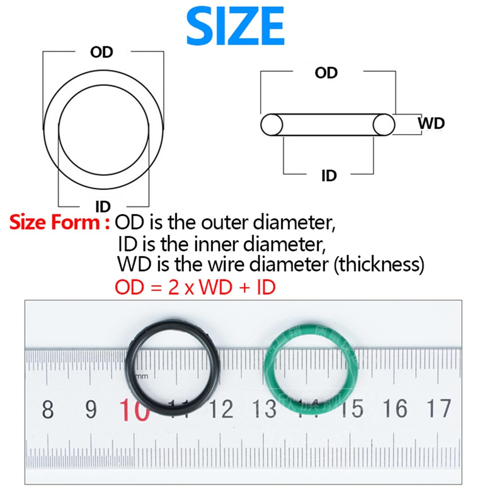 1 Uds 4mm 5mm OD 12mm - 270mm caucho de nitrilo butadieno NBR anillo de sellado reparación esqueleto junta de sellado de aceite O arandela de sellado de anillo(OD 42mm (10Pcs),4mm)
