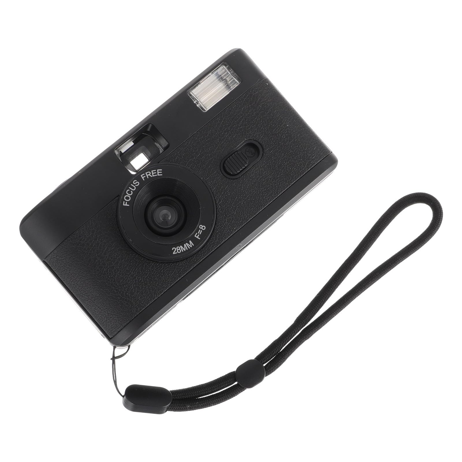 ibasenice Cámara Reutilizable de Plástico Negro Flash Incorporado Compatible Película 35mm, Diseño Retro Abs sin Batería para Fotografía Analógica