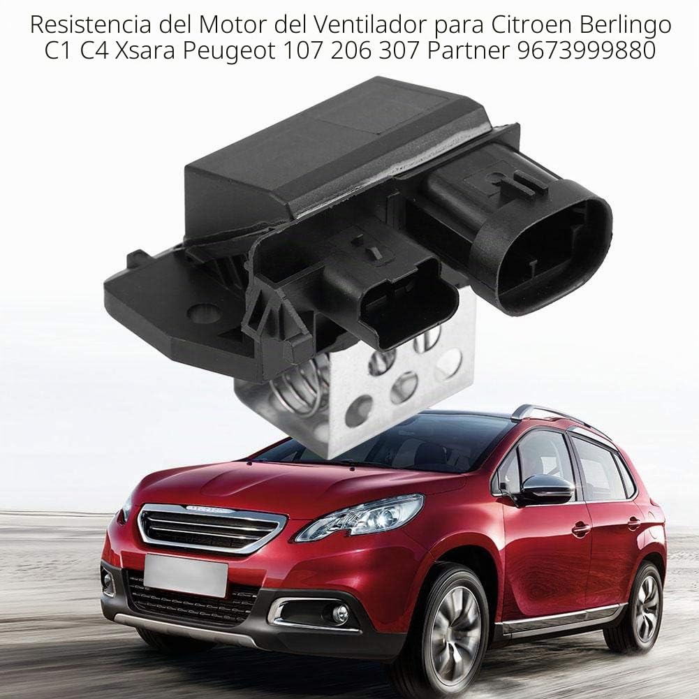 Resistor de Soplador Resistencia del motor del ventilador del coche, resistencia del relé del ventilador 9673999880 para C1 C4 para 107206307 Partner