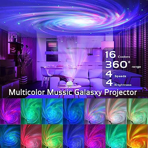 Star Projector Galaxy Light Projector With Remote Control & Bluetooth Music Speaker, Star Aurora Timing 3 In 1 For Gaming Room, Bedroom, Ceiling, Home Decor Ambience Party Light Christmas Gift #TOP1