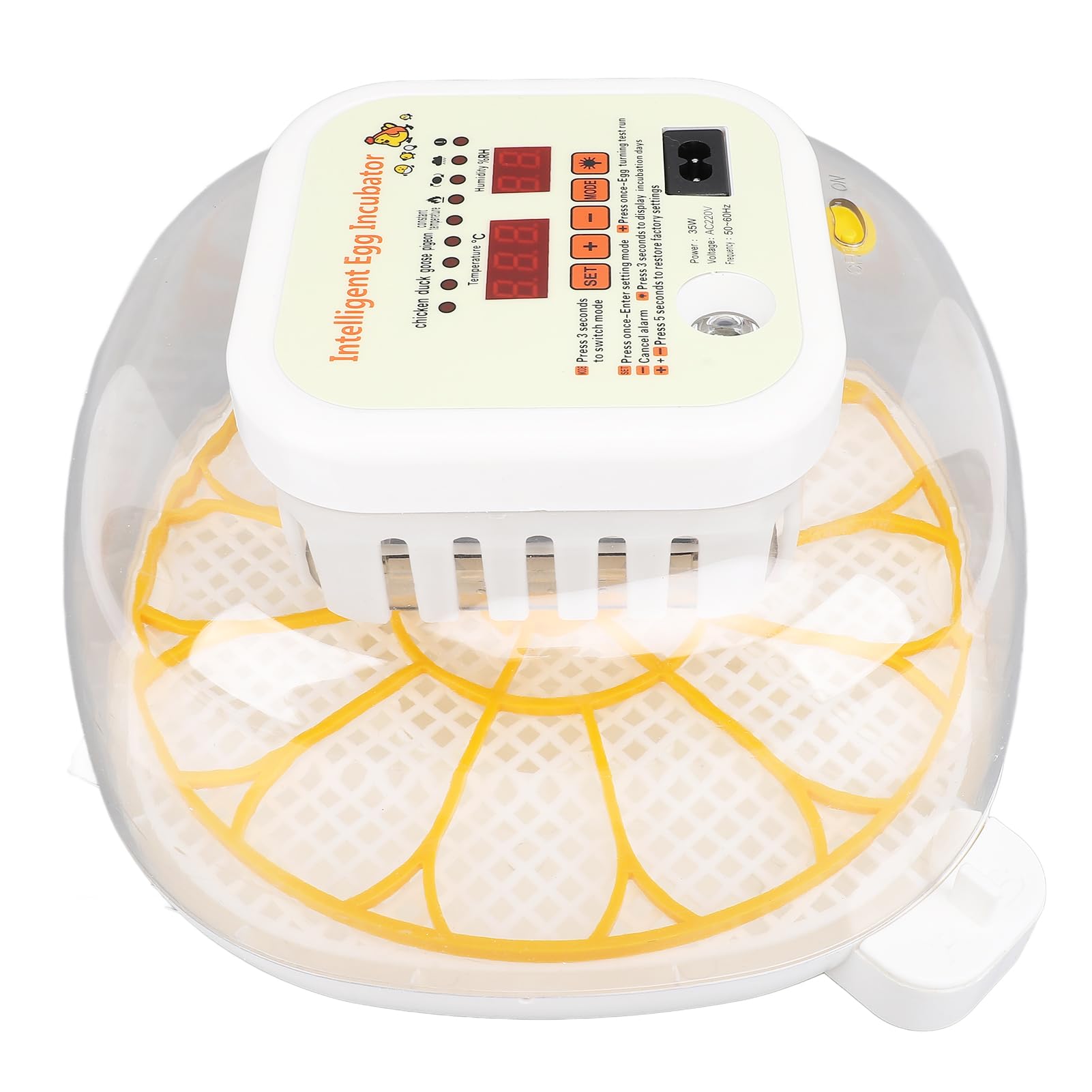 Incubadora de 12 Huevos con Giro Automático de Huevos y Control de Humedad, Incubadoras de Huevos de Diseño Ventilado para Huevos para Incubar, Incubadora de Huevos de (Enchufe