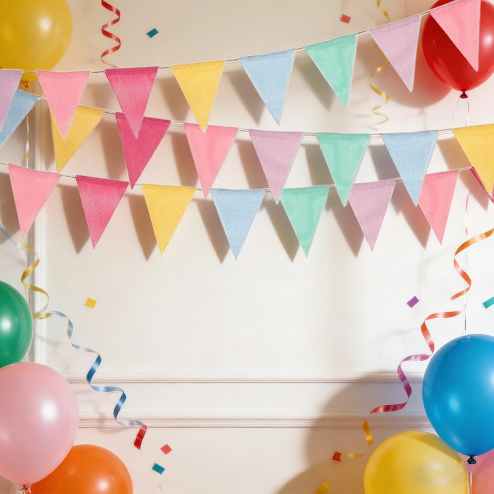20 Stück 400 cm Pastell-Wimpelbanner, Dreieck-Flaggen-Wimpelkette Girlande für Partys, Feiern und Veranstaltungen