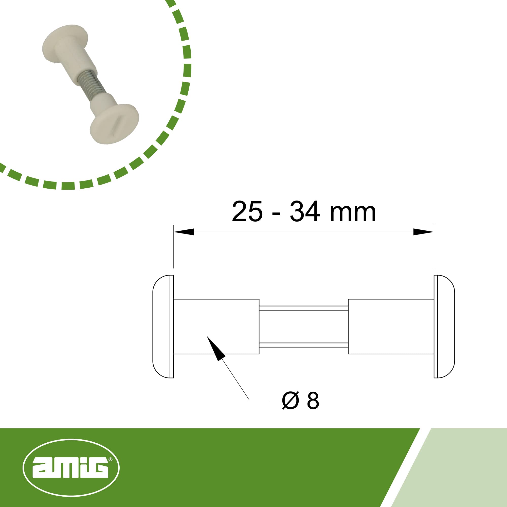 Amig - Pack De 4 Tornillos De Ensamble Mod.4 De Acero Con Tuercas