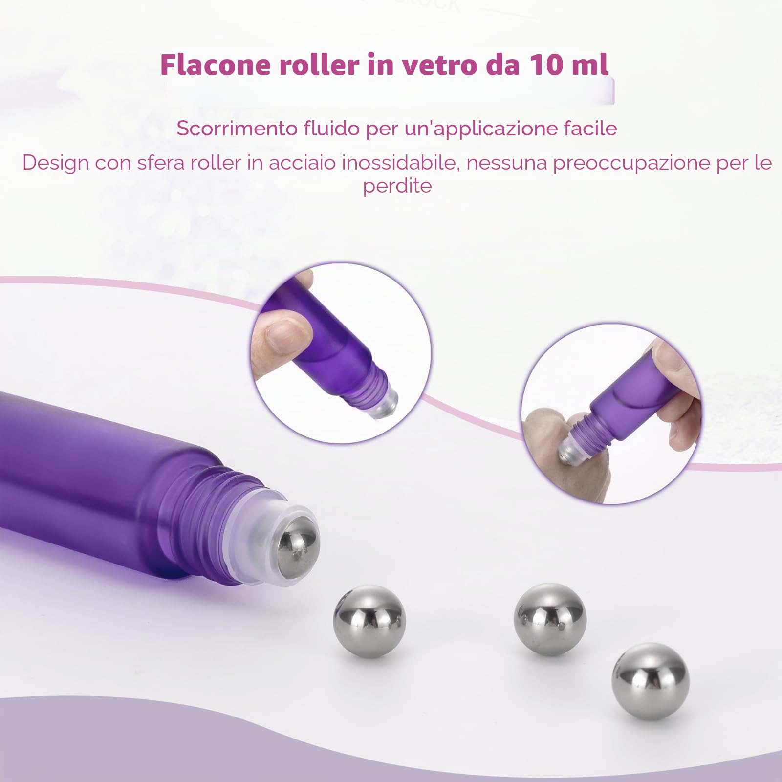 8 Pezzi 10ML Bottiglie Colorate a Rullo in Vetro Spesso, Rotolo di Vetro Vuoto,con Sfere a Rullo in Acciaio Inossidabile,per Oli Essenziali,Oli Profumi,Cosmetici,Massaggi